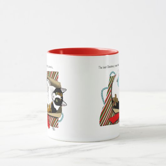 クリスマスのおもちゃ箱猫 マグカップ (中央)