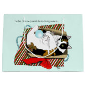 クリスマスのおもちゃ箱猫 ラージペーパーバッグ (正面)