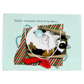 クリスマスのおもちゃ箱猫 ラージペーパーバッグ (裏面)