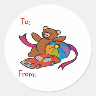 クリスマスのおもちゃ – ギフトラベル ラウンドシール