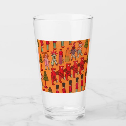 クリスマスのおもちゃ ビンテージ 子供 遊び タンブラーグラス (正面)