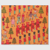 クリスマスのおもちゃ ビンテージ 子供 遊び ラッピングペーパー (フラット)