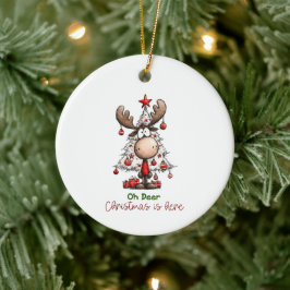クリスマスのお便り トナカイ おしゃれ クリスマスグッズ セラミックオーナメント