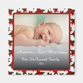 クリスマスのお名前とファーストクリスマス マグネット (正面)