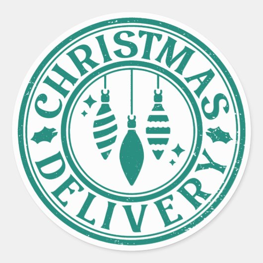クリスマスのお届け ラウンドシール (正面)