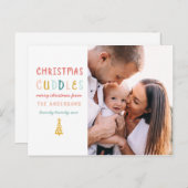 クリスマスのお抱えおもしろいカラフル1枚の写真 シーズンポストカード (正面/裏面)