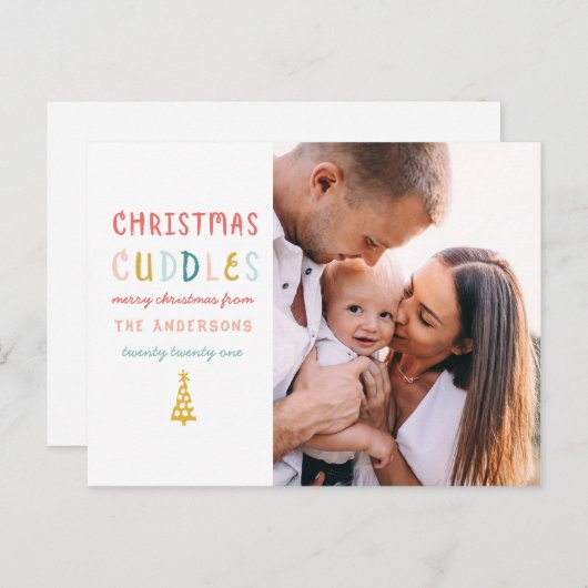 クリスマスのお抱えおもしろいカラフル1枚の写真 シーズンポストカード (正面/裏面)