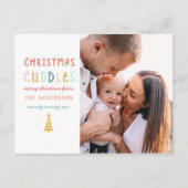 クリスマスのお抱えおもしろいカラフル1枚の写真 シーズンポストカード (正面)