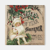 クリスマスのお正月のお土産Ephemeraポスター マグネット (正面)