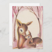 クリスマスのお母さんとベビーのクリスマスの鹿 シーズンカード (正面/裏面)
