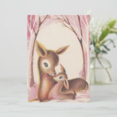 クリスマスのお母さんとベビーのクリスマスの鹿 シーズンカード (スタンド正面)