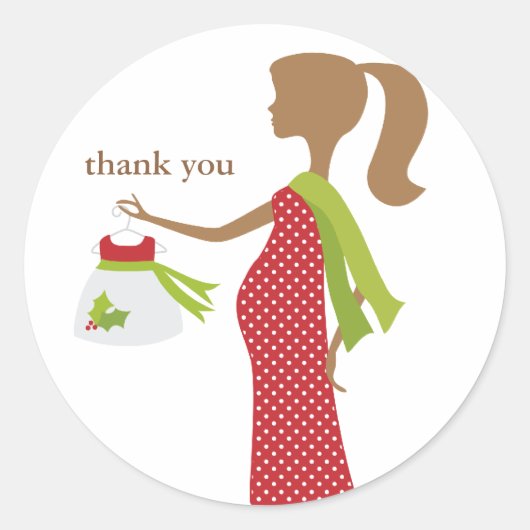 クリスマスのお母さんは赤ちゃんシャワー ラウンドシール (正面)