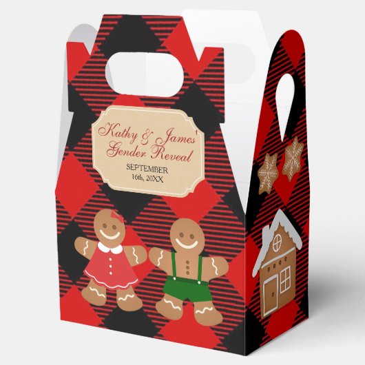 クリスマスのお気に入りを示すジンジャーブレッドの休日ジェンダー フェイバーボックス (オープン)