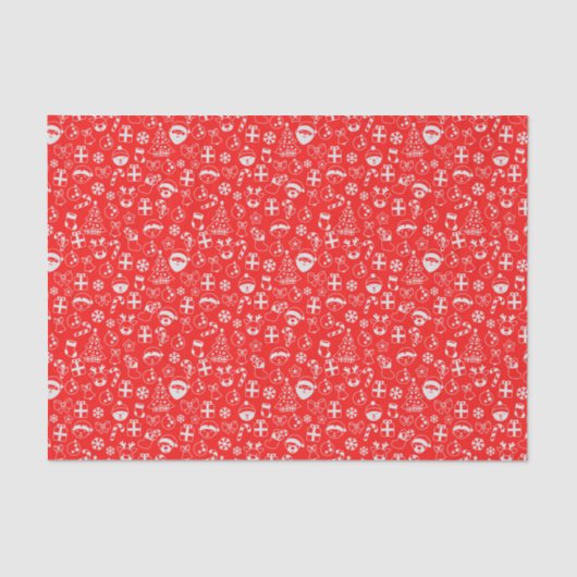 クリスマスのお気に入りレッドサンタ小妖精や小人トナカイフェスティバル 薄葉紙 (正面)