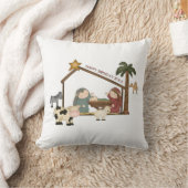 クリスマスのお洒落な飼い葉桶場面枕 クッション (ブランケット)