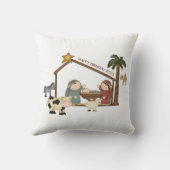 クリスマスのお洒落な飼い葉桶場面枕 クッション (裏面)