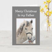クリスマスのお父さんがホワイトスノーホーゼルを願う カード (黄色い花)