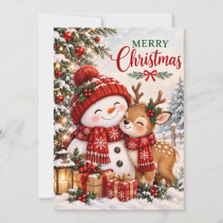クリスマスのお祝いと年末年始のご挨拶 サンキューカード