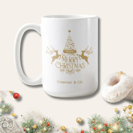 クリスマスのお祝いに社名を入れよう チームに贈るギフト コーヒーマグカップ