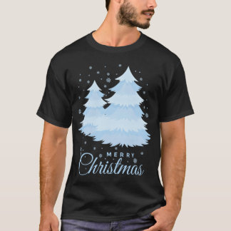 クリスマスのお祝いに雪が降るクリスマスツリー ビンテージ Tシャツ
