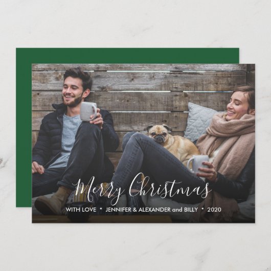 クリスマスのお祝いの写真を自分で作る シーズンカード (正面/裏面)