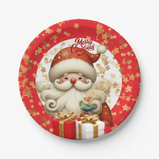 🎅クリスマスのお祝いの飾り オーナメント ペーパープレート (正面)
