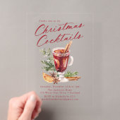 クリスマスのお祝いカクテル ホリデーパーティー アクリル招待状 (インサイチュ (ポータブル))