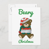 クリスマスのお祝いテディベアーメリークリスマスウィッシュ シーズンポストカード (正面/裏面)
