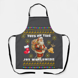 クリスマスのお祝いトリブレンドTシャツ エプロン