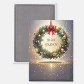 クリスマスのお祝いリース クリスマス ホリデー マグネット (正面/裏面)