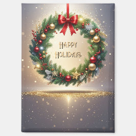 クリスマスのお祝いリース クリスマス ホリデー マグネット