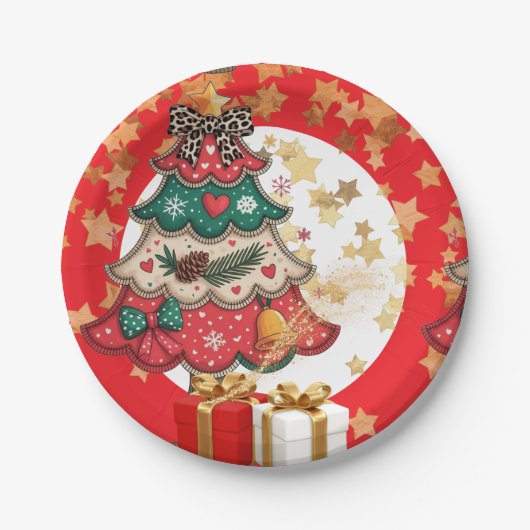 クリスマスのお祝い装飾オーナメント ペーパープレート (正面)