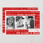 クリスマスのお祝い3の写真のコラージュカード|赤 招待状 (正面/裏面)