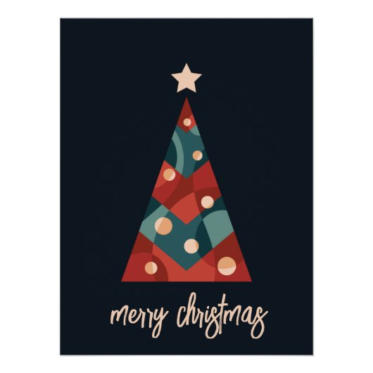 クリスマスのお祝い アート クリスマスツリー ポスター (正面)