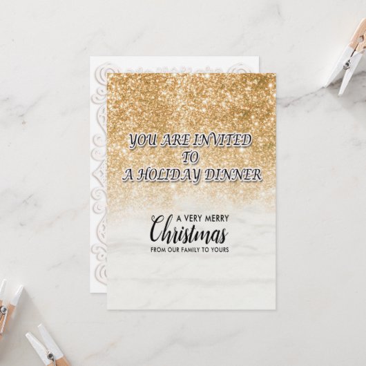 クリスマスのお祝い フェスティブ ホリデー ギフト デザイン 招待状 (正面/裏面インサイチュ)