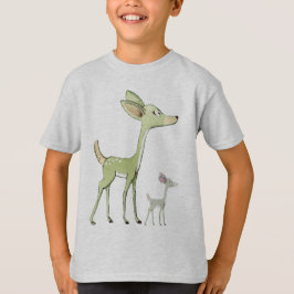 クリスマスのお祝い 緑のシカ 冬の休日 かわいい Tシャツ