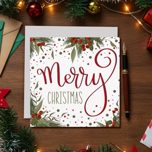 クリスマスのお祝い 花のフェスティブホリデー シーズンカード