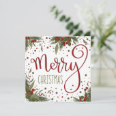 クリスマスのお祝い 花のフェスティブ ホリデー シーズンカード (スタンド正面)