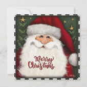 クリスマスのお祝い 赤いサンタ ホリデー カード (正面)