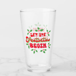 クリスマスのお祭りを始めるホリデイ・ホリー タンブラーグラス