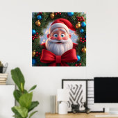 クリスマスのお祭りイラスト サンタクロース ポスター (ホームオフィス)