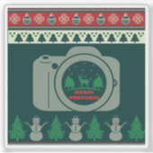 クリスマスのお祭り写真 シール (正面)