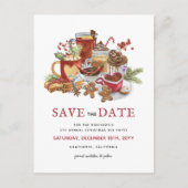 クリスマスのお祭り気分を盛り上げるSave the Date シーズンポストカード (正面)