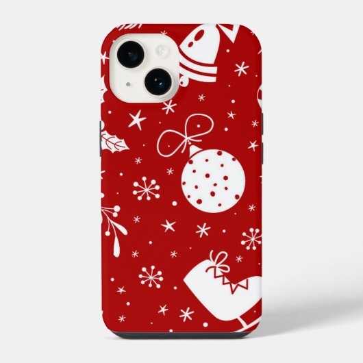 クリスマスのお祭り背景 iPhoneケース (裏面)
