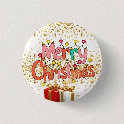 クリスマスのお祭り装飾 缶バッジ (正面)