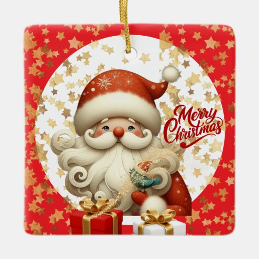 🎅クリスマスのお祭り飾り オブジェ セラミックオーナメント (正面)