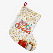 クリスマスのお祭り飾り ラージクリスマスストッキング (正面 (吊り時))