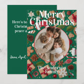 クリスマスのお祭り フラット ホリデー カード (正面/裏面)
