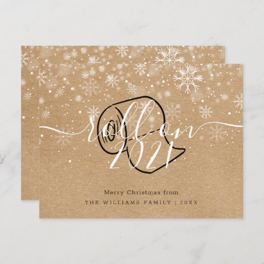 クリスマスのお素朴正月転が,おもしろい インビテーションポストカード (正面/裏面)