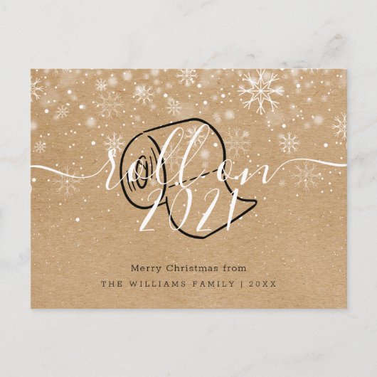 クリスマスのお素朴正月転が,おもしろい インビテーションポストカード (正面)